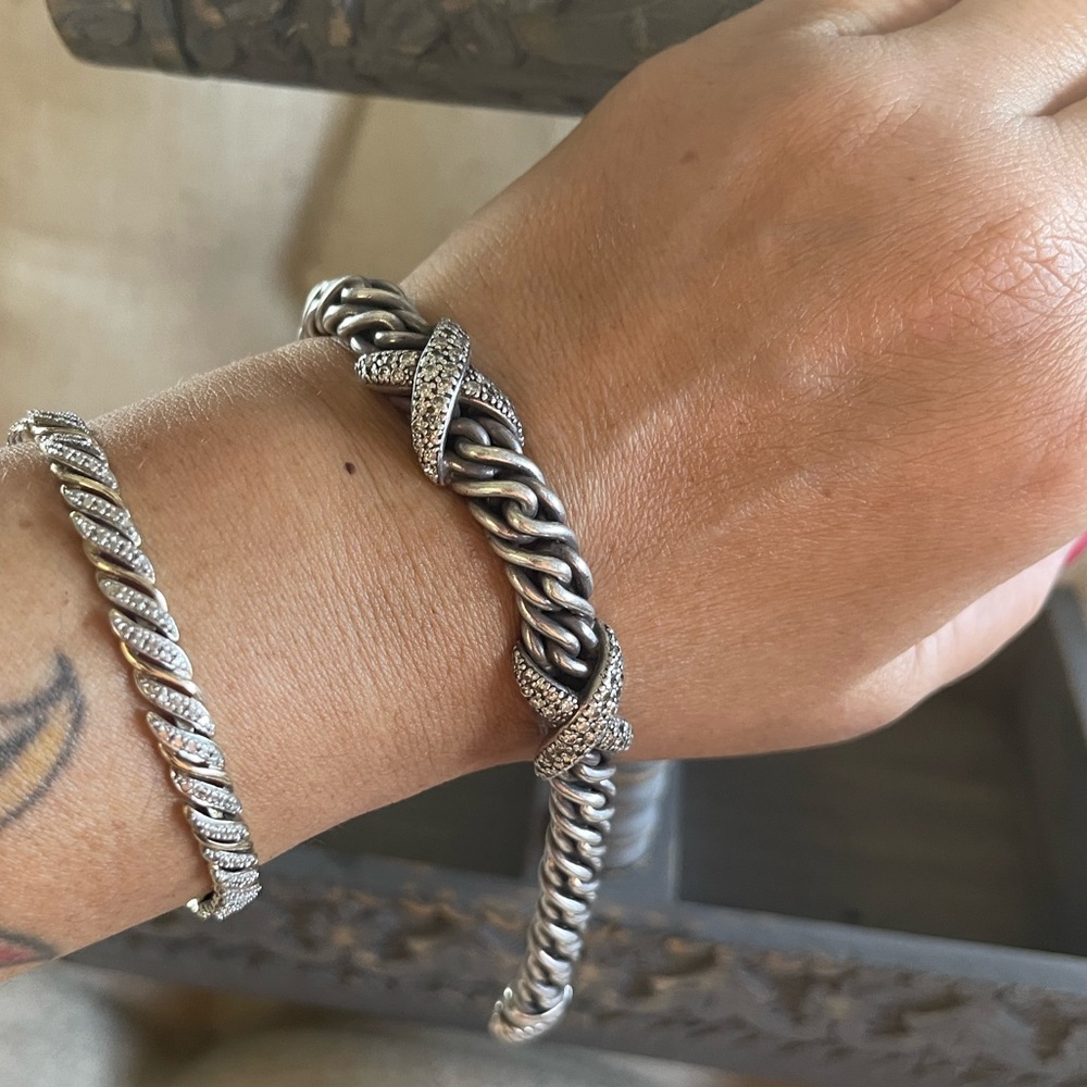 DAVID YURMAN authentic double diamond X bracelet